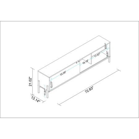 Manhattan Comfort Bowery 72.83 TV Stand, Black and Oak 307AMC182